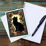 Black Cat Greeting Card by Sarah Angst