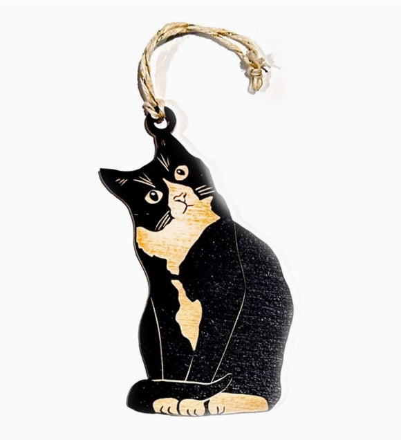 Black Tuxedo Cat Ornament by Snowmade