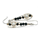Black Velvet Pearl Earrings by Vanessa Savlen