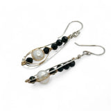 Black Velvet Pearl Earrings by Vanessa Savlen