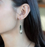Black Velvet Pearl Earrings by Vanessa Savlen