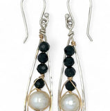 Black Velvet Pearl Earrings by Vanessa Savlen