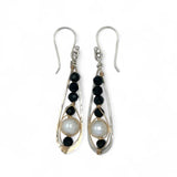 Black Velvet Pearl Earrings by Vanessa Savlen