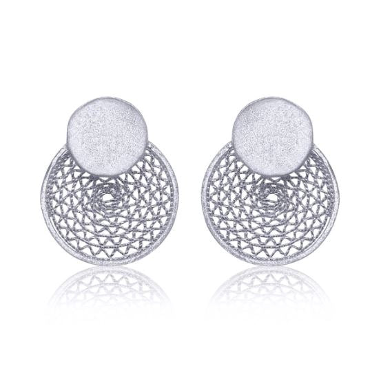Blanch Stud Silver Filigree Earrings by Olmox Fine Filigree Jewelry
