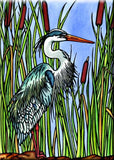 Blue Heron Magnet by Sarah Angst