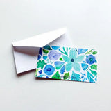 Blue Flowers Tiny Note Cards by Honeyberry Studios