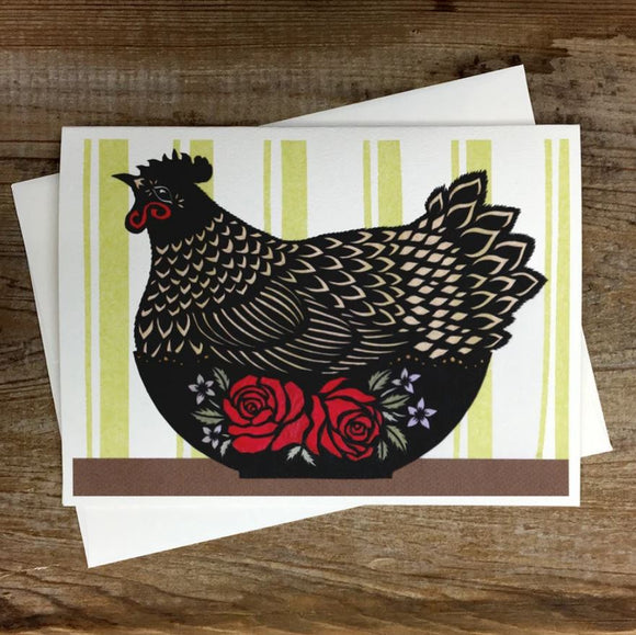 Bok-in-Bowl Greeting Card by Angie Pickman