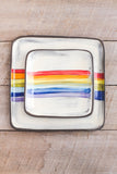 Rainbow Small Square Plate by ZPots