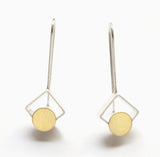 Small Square Diagonal Dot Earrings by Ashka Dymel