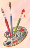 Paint Brushes and Palette Magnet by Found Image Press