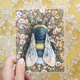 Bumblebee (Brown) Blank Greeting Card by Emily Uchytil