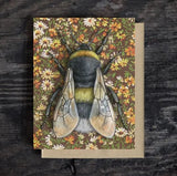 Bumblebee (Brown) Blank Greeting Card by Emily Uchytil