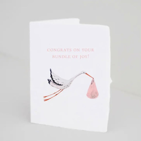 Bundle of Joy - Pink Greeting Card by Paper Baristas