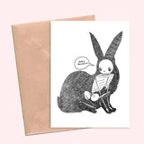 Rabbit Animus Halloween Greeting Card by Cat Rocketship