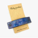 Blue and Purple Butterflies Leather Hair Barrette by Platypus Max