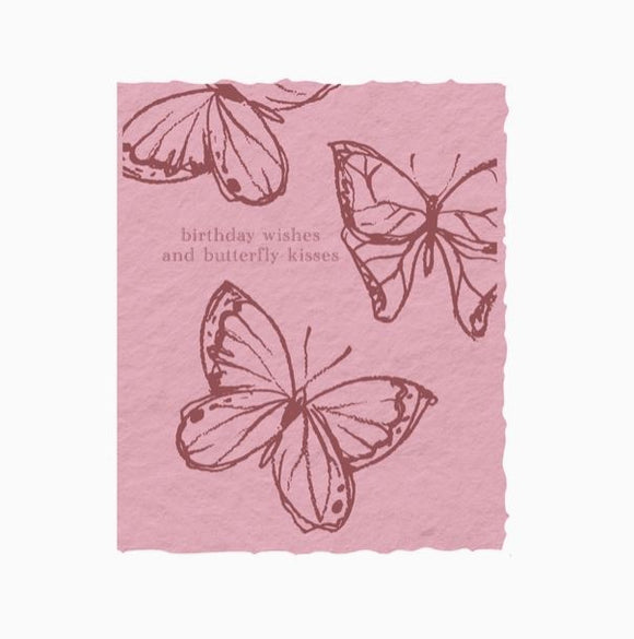 Birthday Wishes and Butterfly Kisses Greeting Card by Paper Baristas