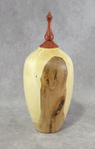 Maple Vase with Red Heart Finial by Midwest Wood Art