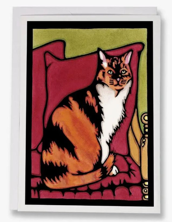 Calico Greeting Card by Sarah Angst
