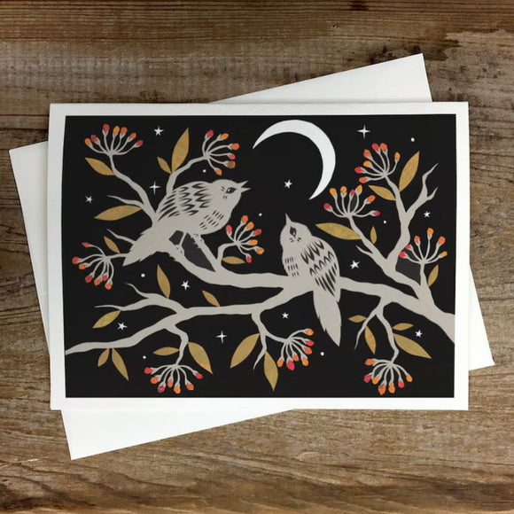 Call to the Moon Greeting Card by Angie Pickman