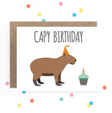 Capy Birthday Blank Greeting Card by Mr. Sogs