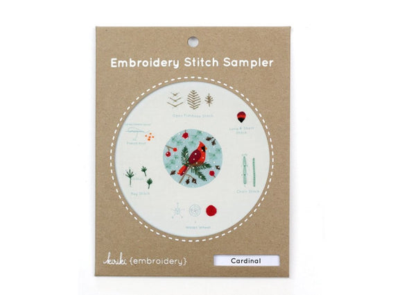 Cardinal Embroidery Stitch Sampler by Kiriki Press
