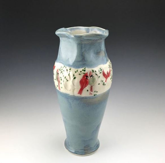 Cardinals Vase by Jen Stein