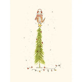 Cat on Tree Holiday Greeting Card by Sweet Julie Marie