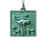 Cat on Fence Tile Ornament by Whistling Frog