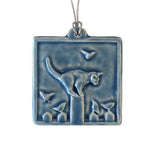 Cat on Fence Tile Ornament by Whistling Frog