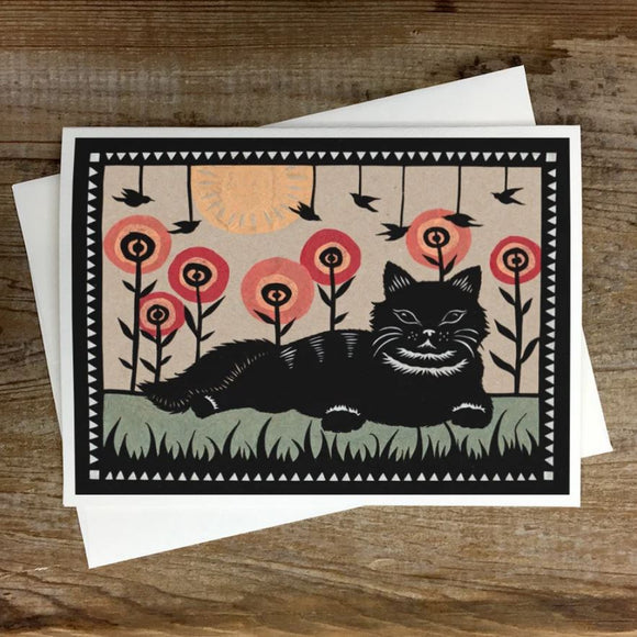 Cat's Way of Life Greeting Card by Angie Pickman