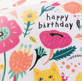 Cat on Bicycle Birthday Greeting Card by Honeyberry Studios