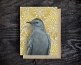 Catbird Blank Greeting Card by Emily Uchytil