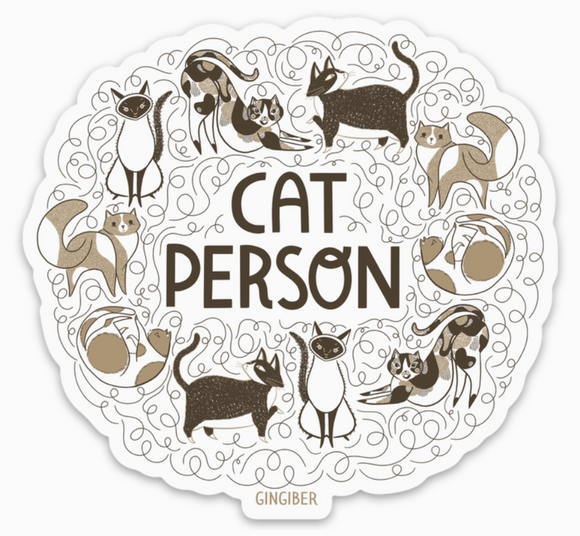 Cat Person Sticker by Gingiber