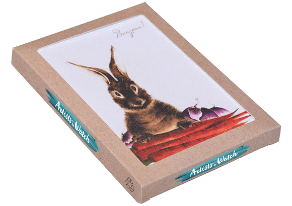 8 Assorted Boxed Rabbit Notecards by Artists to Watch