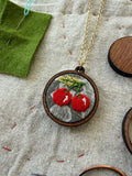 Cherries Embroidery Necklace Kit by Rikrack Embroidery