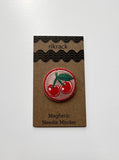 Cherries Embroidery Needle Minder by Rikrack Embroidery