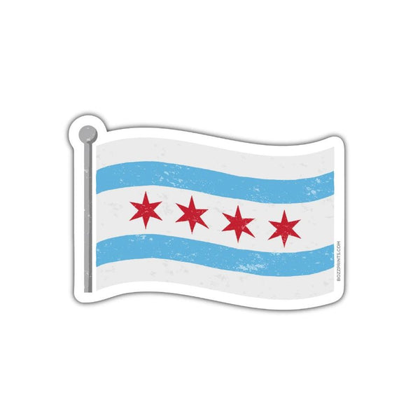 Chicago Flag Sticker by Bozz Prints