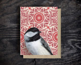 Chickadee Blank Greeting Card by Emily Uchytil