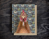 Chicken Blank Greeting Card by Emily Uchytil