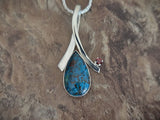 Chyrsocolla and Garnet Necklace by Margie Magnuson