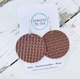 Circle Earrings: Brown Basket Weave by Jewelry By Jen
