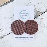 Circle Earrings: Brown Basket Weave by Jewelry By Jen
