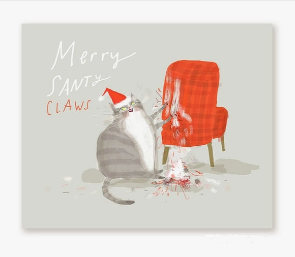 Christmas Santy Claws Greeting Card by Jamie Shelman