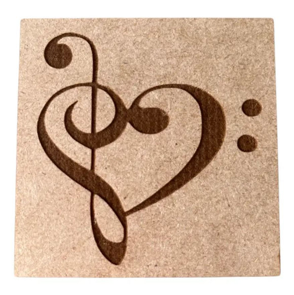 Clef Heart Wooden Magnet by High Strung Studios