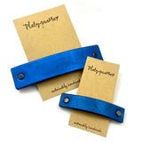 Solid Cobalt Blue Leather Hair Barrette by Platypus Max
