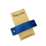 Solid Cobalt Blue Leather Hair Barrette by Platypus Max