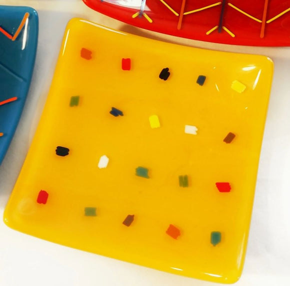 Colorful Dots Dish by TommyGunGlass