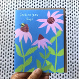 Echinacea Sending Hugs  Greeting Card by Honeyberry Studios
