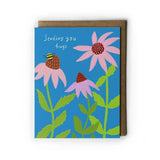 Echinacea Sending Hugs  Greeting Card by Honeyberry Studios
