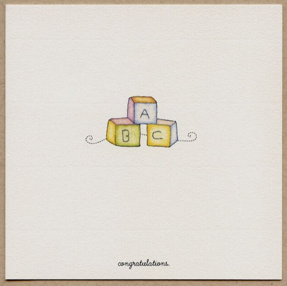 Blocks Baby Greeting Card by Beth Mueller